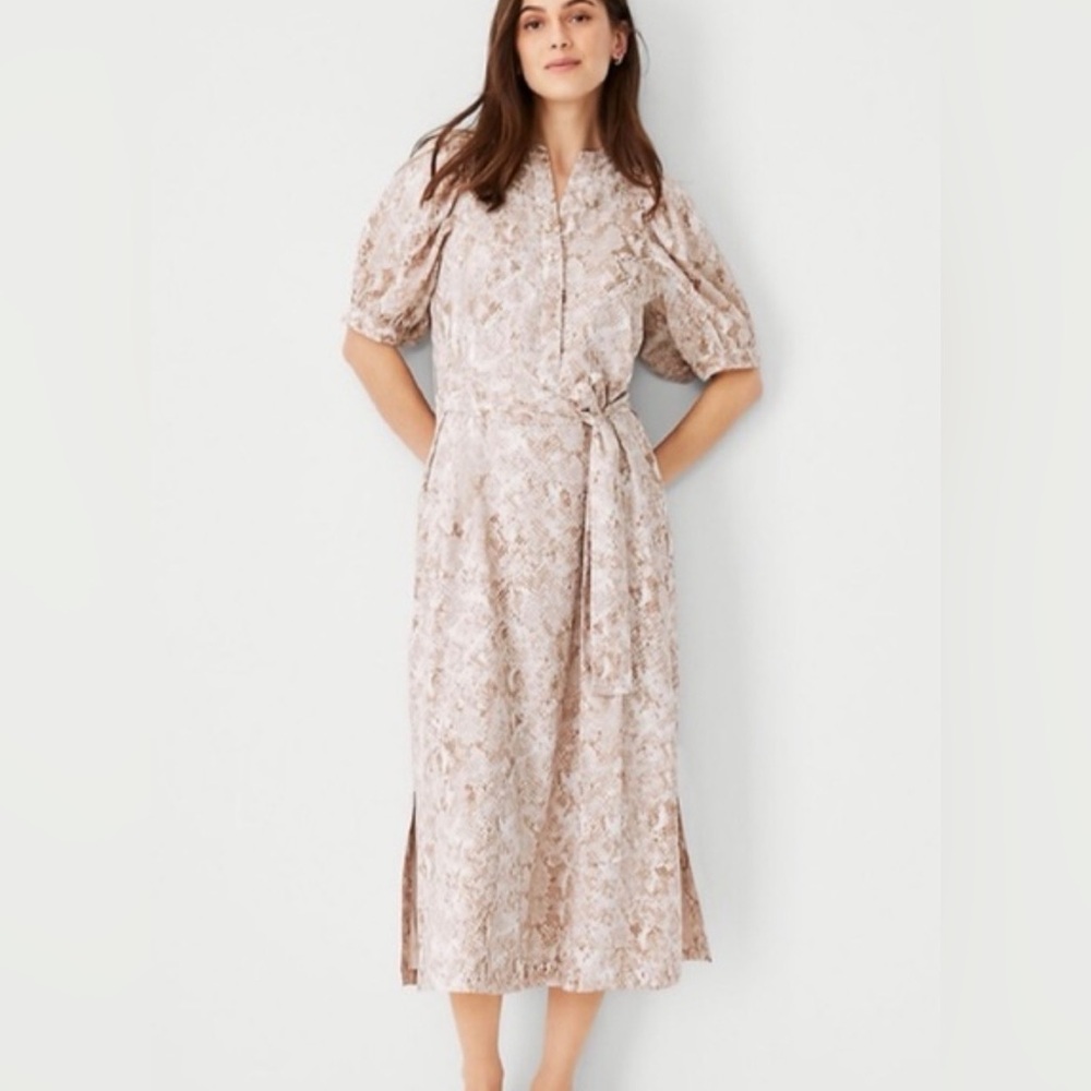 Ann Taylor Elegant Snake Print Maxi Dress NWOT